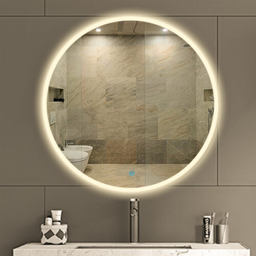 مراية تاتش راونديد إضاءة أصفر 60 سم