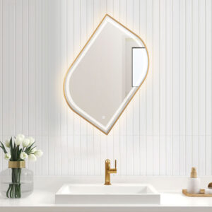 مراية دمعة ليد ذهبي 60*80 سم