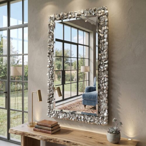 مراية ديكور هاند ميد بفريم مميز – مقاس 80×60
