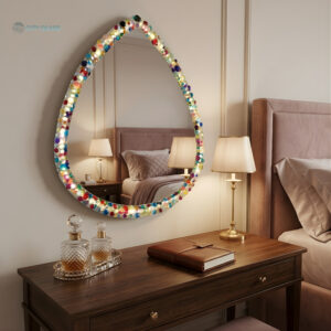 مراية LED تصميم حر بأحجار إيبوكسي مضيئة (70×70)