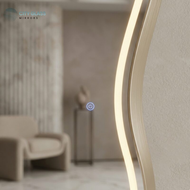 مراية طولية LED تصميم حر فرنسي (180×70)