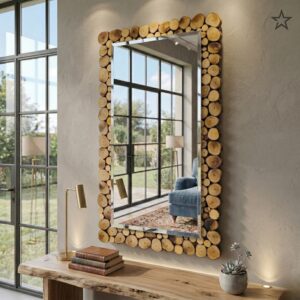 مراية ديكور هاند ميد بفريم مميز – مقاس 80×60