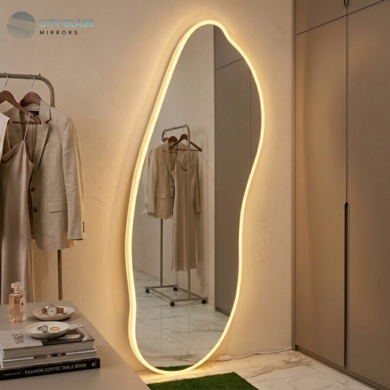 مراية طولية LED تصميم حر فرنسي (180×70)